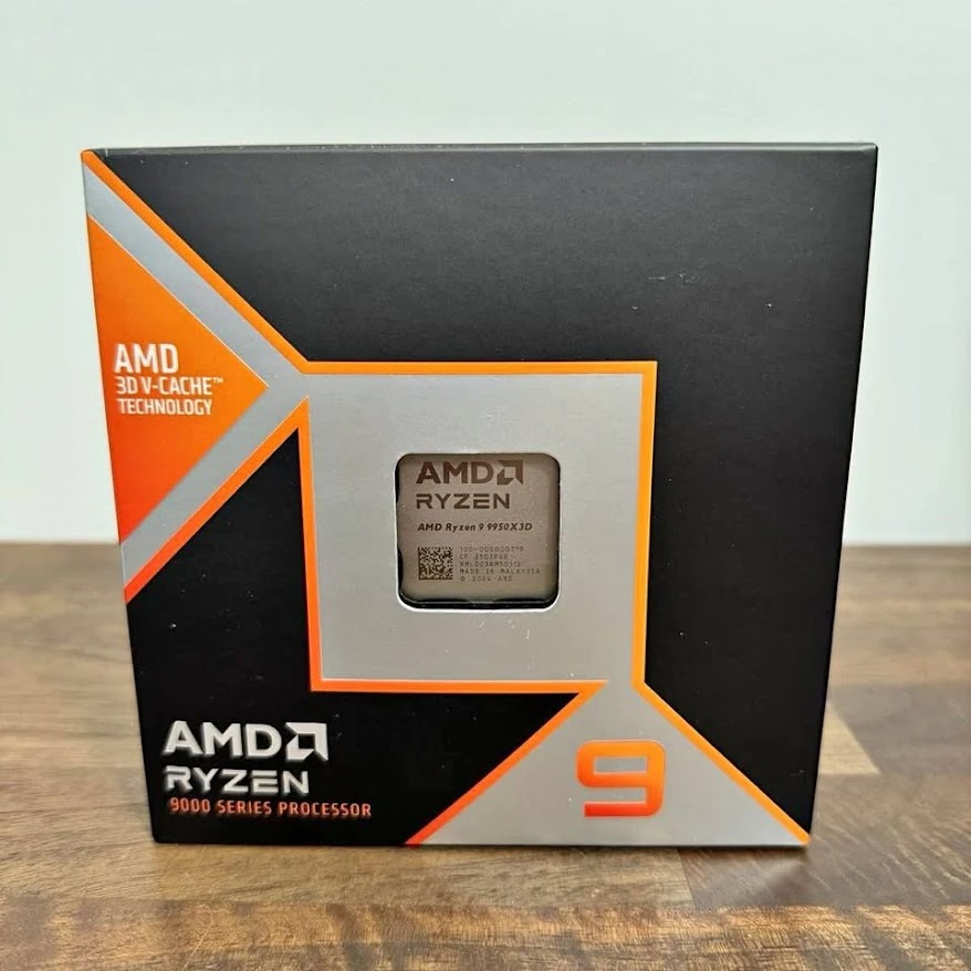 AMD Ryzen 9 9950X3D processor in its retail box
