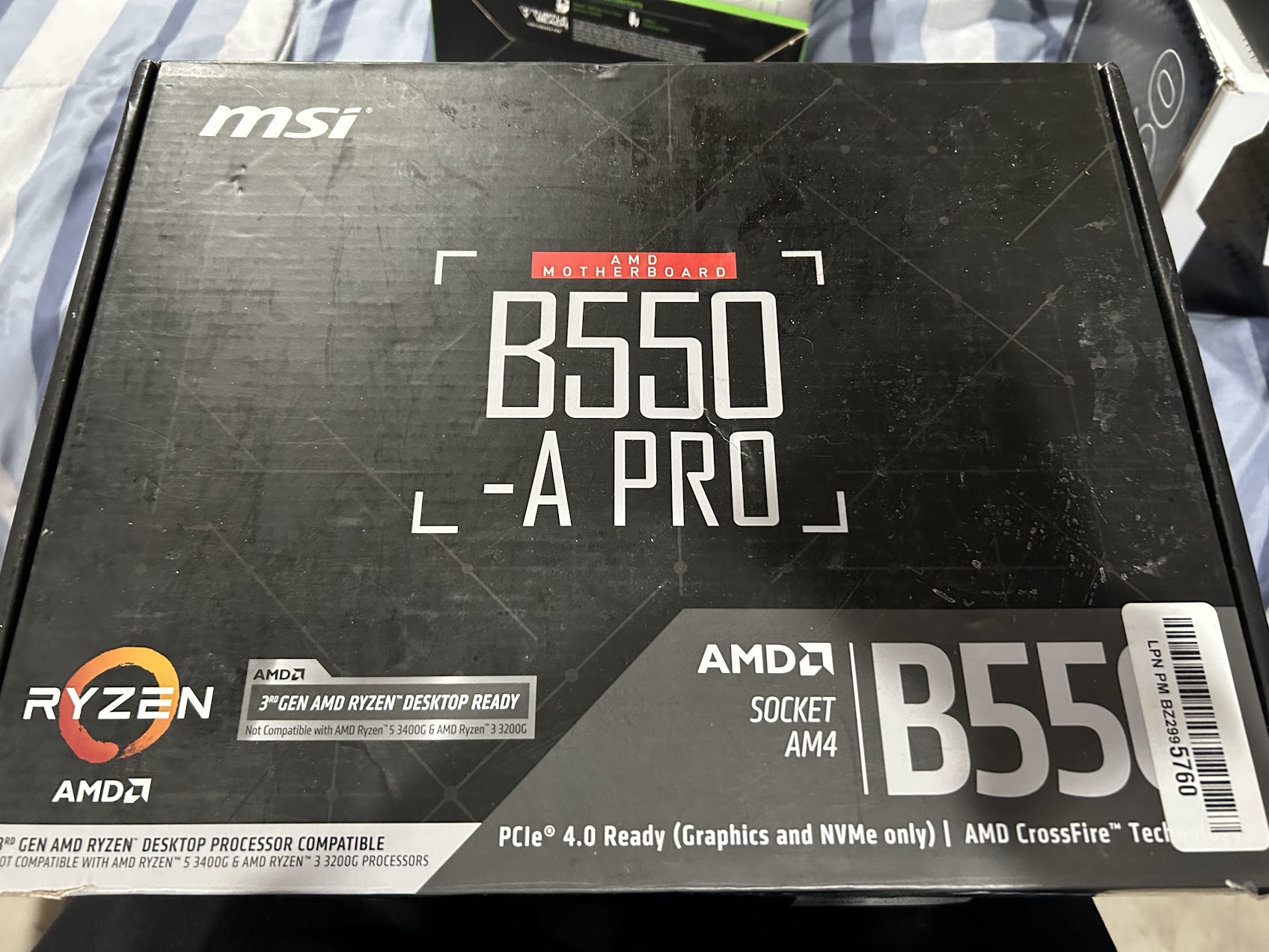 MSI B550-A PRO AM4 motherboard box